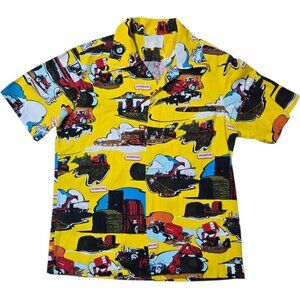 ​Vintage Hesston Farm Equipment Button Up Shirt AOP Agriculture Farmer Farming